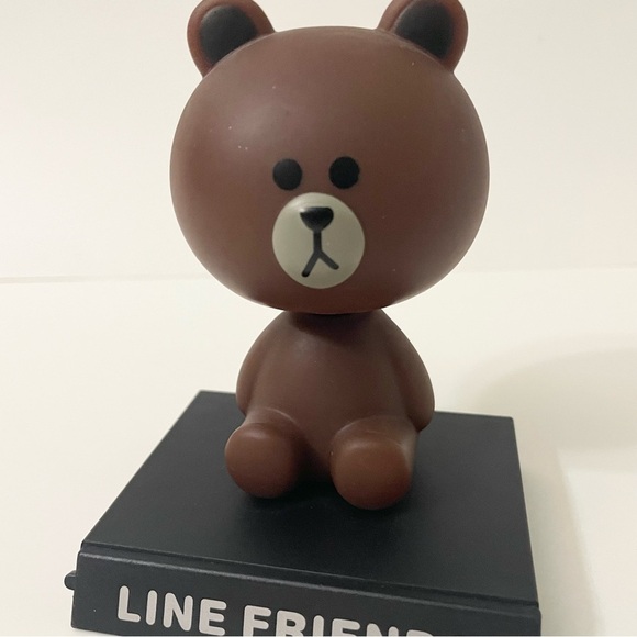 Line Friends Bear Bobble Heads Lot of 2 - Picture 3 of 14